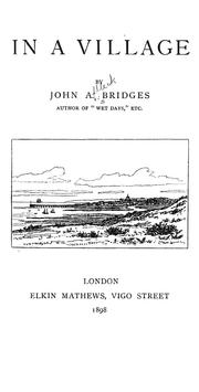 Cover of: In a village by John A. Bridges, John A. Bridges