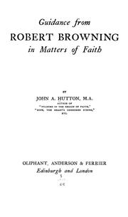 Cover of: Guidance from Robert Browning in matters of faith