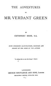 Cover of: The adventures of Mr. Verdant Green