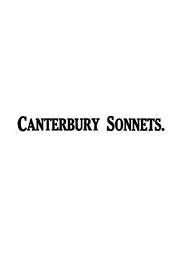 Cover of: Canterbury sonnets