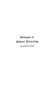 Cover of: Homage to Robert Browning