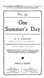 Cover of: One summer's day. by H. V. Esmond