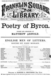 Cover of: The poetry of Byron