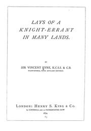 Cover of: Lays of a knight - errant in many lands