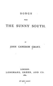 Cover of: Songs from the sunny South