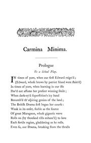 Carmina Minima by Charles Cowden Clarke