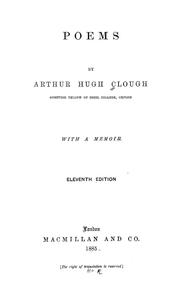 Cover of: Poems by Arthur Hugh Clough
