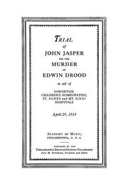 Cover of: Trial of John Jasper for th murder of Edwin Drood by Dickens fellowship, Philadelphia, Pa.