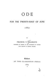Cover of: Ode for the twenty-first of June, 1887