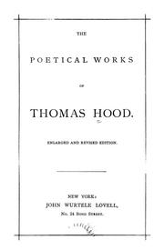 Cover of: The poetical works of Thomas Hood by Thomas Hood