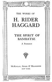 Cover of: The spirit of Bambatse by H. Rider Haggard
