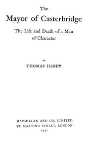 Cover of: The mayor of Casterbridge by Thomas Hardy