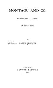 Cover of: Montagu and Co | William Carew Hazlitt