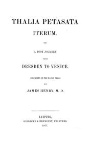 Cover of: Thalia petasata iterum by Henry, James