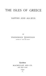 Cover of: The isles of Greece by Frederick Tennyson