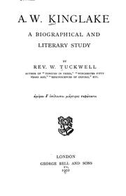 Cover of: A.W. Kinglake: a biographical and literary study