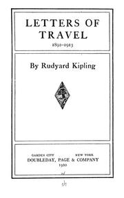 Cover of: Letters of travel 1892-1913 by Rudyard Kipling