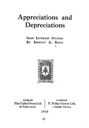Cover of: Appreciations and depreciations by Ernest Augustus Boyd