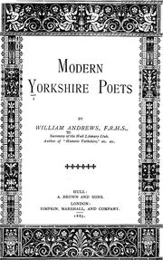 Cover of: Modern Yorkshire poets