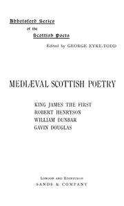 Cover of: Mediæval Scottish poetry ....