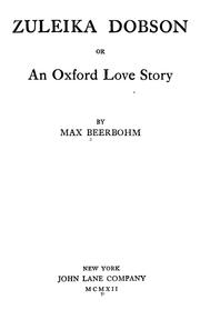 Cover of: Zuleika Dobson by Sir Max Beerbohm