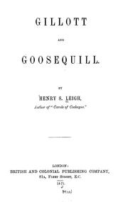 Cover of: Gillott and goosequill