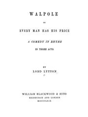 Cover of: Walpole by Edward Bulwer Lytton, Baron Lytton