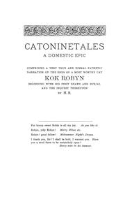 Cover of: Catoninetales: a domestic epic