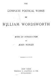 Cover of: Complete poetical works by William Wordsworth