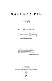 Cover of: Madonna Pia by Martin, Theodore Sir