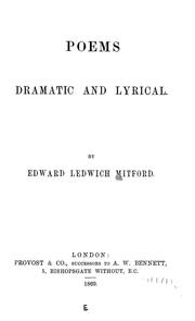 Cover of: Poems, dramatic and lyrical by Edward Ledwich Mitford