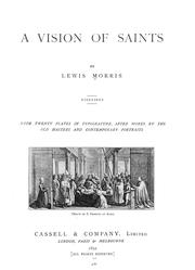 Cover of: A vision of saints by Sir Lewis Morris