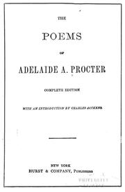 Cover of: The poems of Adelaide A. Procter