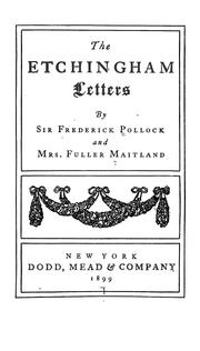 Cover of: The Etchingham letters