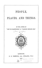 Cover of: People, places, and things