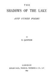 Cover of: The shadows of the lake, and other poems