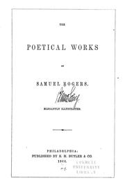 Cover of: The poetical works of Samuel Rogers
