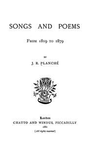 Cover of: Songs and poems from 1819 to 1879