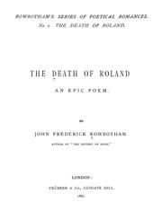 Cover of: The death of Roland: an epic poem.