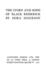 Cover of: The story and song of Black Roderick by Dora Sigerson Shorter