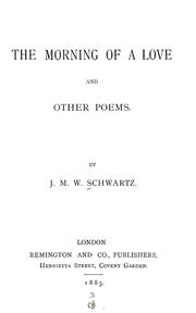 Cover of: The morning of a love, and other poems