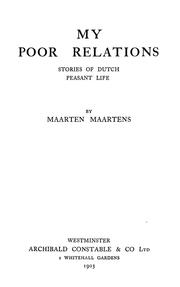 Cover of: My poor relations: stories of Dutch peasant life