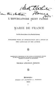 Cover of: L'espurgatoire Seint Patriz of Marie de France by Marie de France