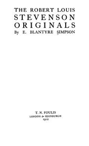 Cover of: The Robert Louis Stevenson originals