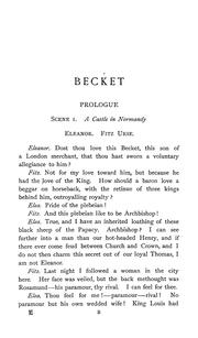 Cover of: Becket, a tragedy, in a prologue and four acts: as arranged for the stage by Henry Irving and presented at the Lyceum Theatre on 6th February 1893