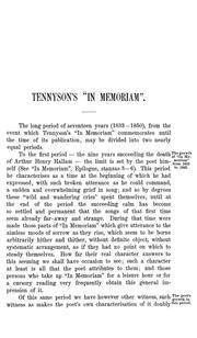 Cover of: Tennyson's "In Memoriam": its purpose and its structure