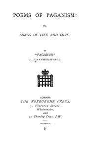 Cover of: Poems of paganism by L. Cranmer-Byng