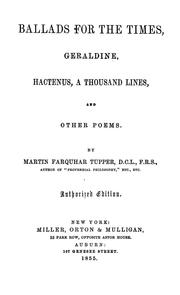 Cover of: Ballads for the times: Geraldine, Hactenus, A thousand lines, and other poems