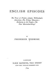 Cover of: English episodes by Wedmore, Frederick Sir
