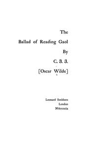 Cover of: The ballad of Reading Gaol by Oscar Wilde